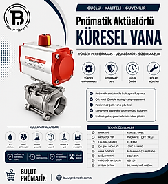 AKTÜATÖRLÜ VANA PASLANMAZ ÜÇ PARÇALI ÇİFT ETKİLİ