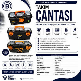 C.OR-13 Mano Classic Takım Çantası 13 - Plastik Kilitli, Dayanıklı ve Fonksiyonel Araç Çantası
