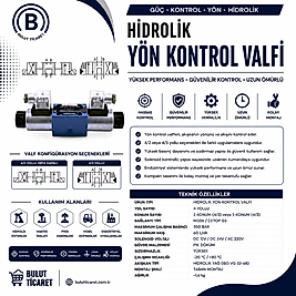 4WE10G NG10 ÇİFT BOBİN HİDROLİK VALF 4/3 AÇIK MERKEZ oxim