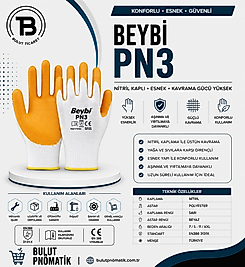 Beybi Pn3 Naylon Nitril Eldiven Sarı No: 10