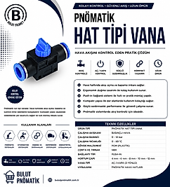 PNÖMATİK HAT TİPİ KÜRESEL VANA