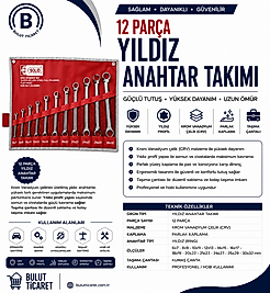 YILDIZ ANAHTAR TAKIMI 12 PARÇA SOLİD