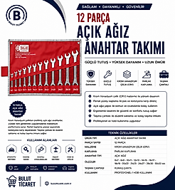 AÇIK AĞIZ ANAHTAR TAKIMI 12 PARÇA SOLİD