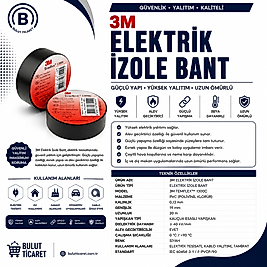 19 mm 3M TEMFLEX İZOLE BANT (SİYAH) ELEKTRİK BANTI 1 ADET