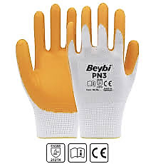 Beybi Pn3 Naylon Nitril Eldiven Sarı No: 10